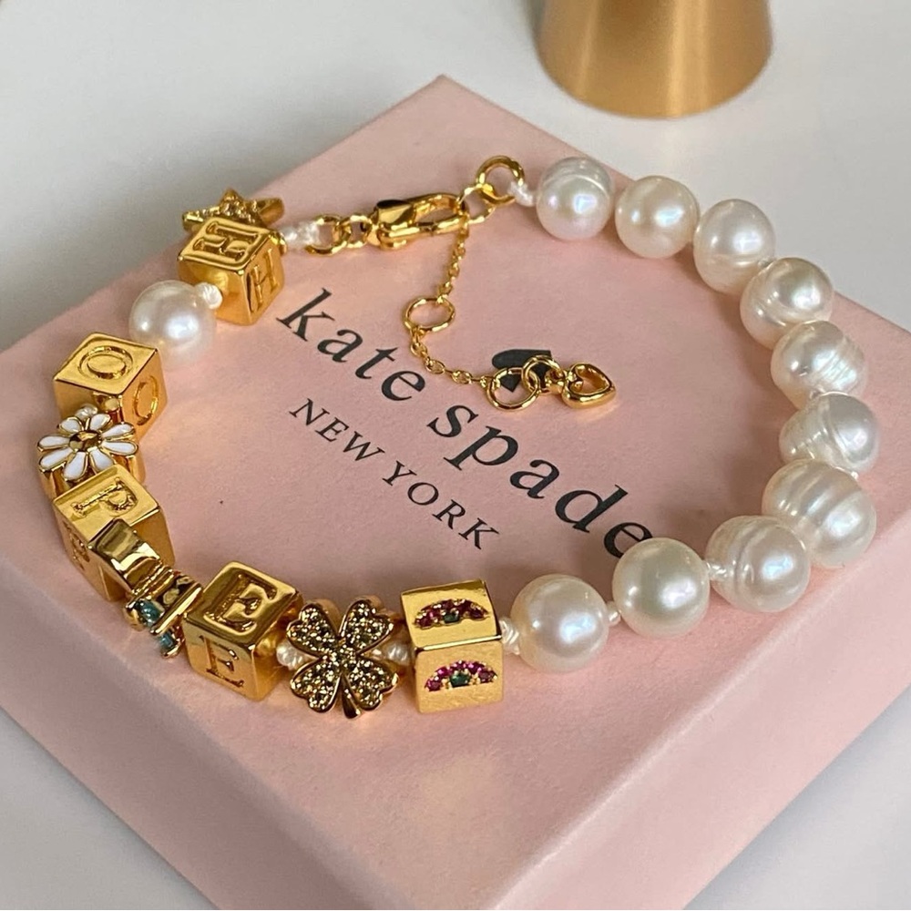 Kate Spade Friends Forever Block Charm Bracelet